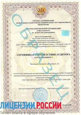 Образец сертификата соответствия аудитора №ST.RU.EXP.00005397-3 Дальнереченск Сертификат ISO/TS 16949